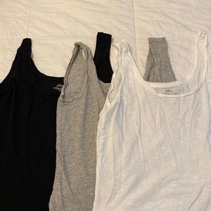 3-Pack J.Crew VintAge Cotton Scoop Neck Tank Tops